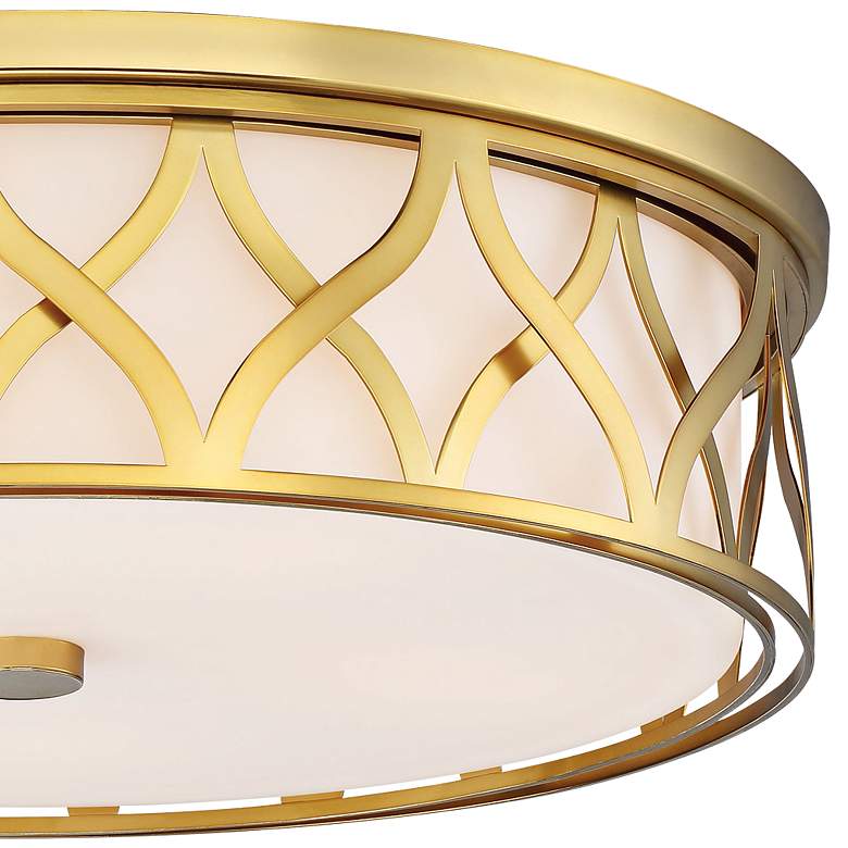 Image 3 Flush Mount 20" Wide Liberty Gold 2-Cage LED Ceiling Light more views