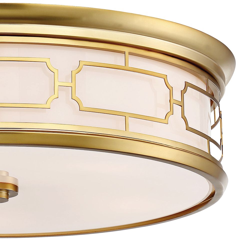 Flush Mount 20" Wide Liberty Gold Drum LED Ceiling Light 78M16
