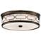 Flush Mount 20"W Harvard Court Bronze Drum LED Ceiling Light
