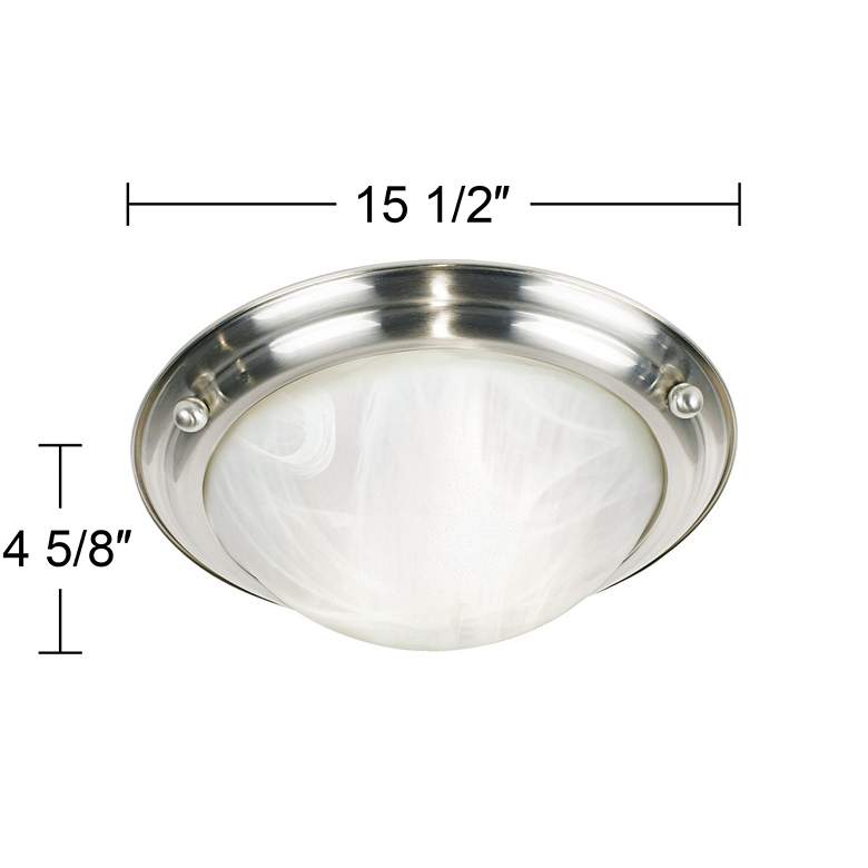 Image 3 Flushmount 15 1/2 inch Wide Brushed Nickel Ceiling Light more views