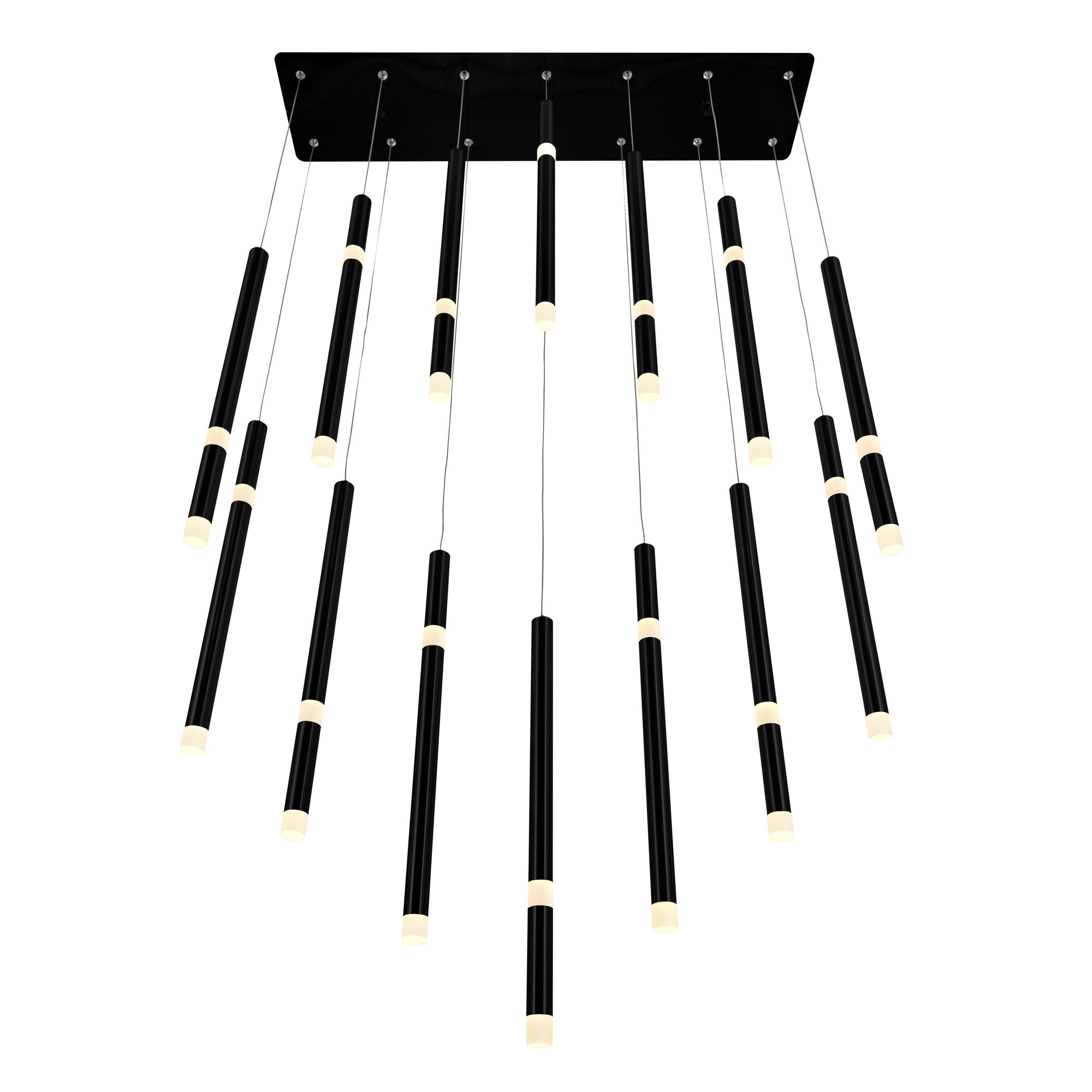 Image 3 Flute 14 Light LED Chandelier With Black Finish more views