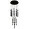 Flute 16 Light LED Chandelier With Black Finish
