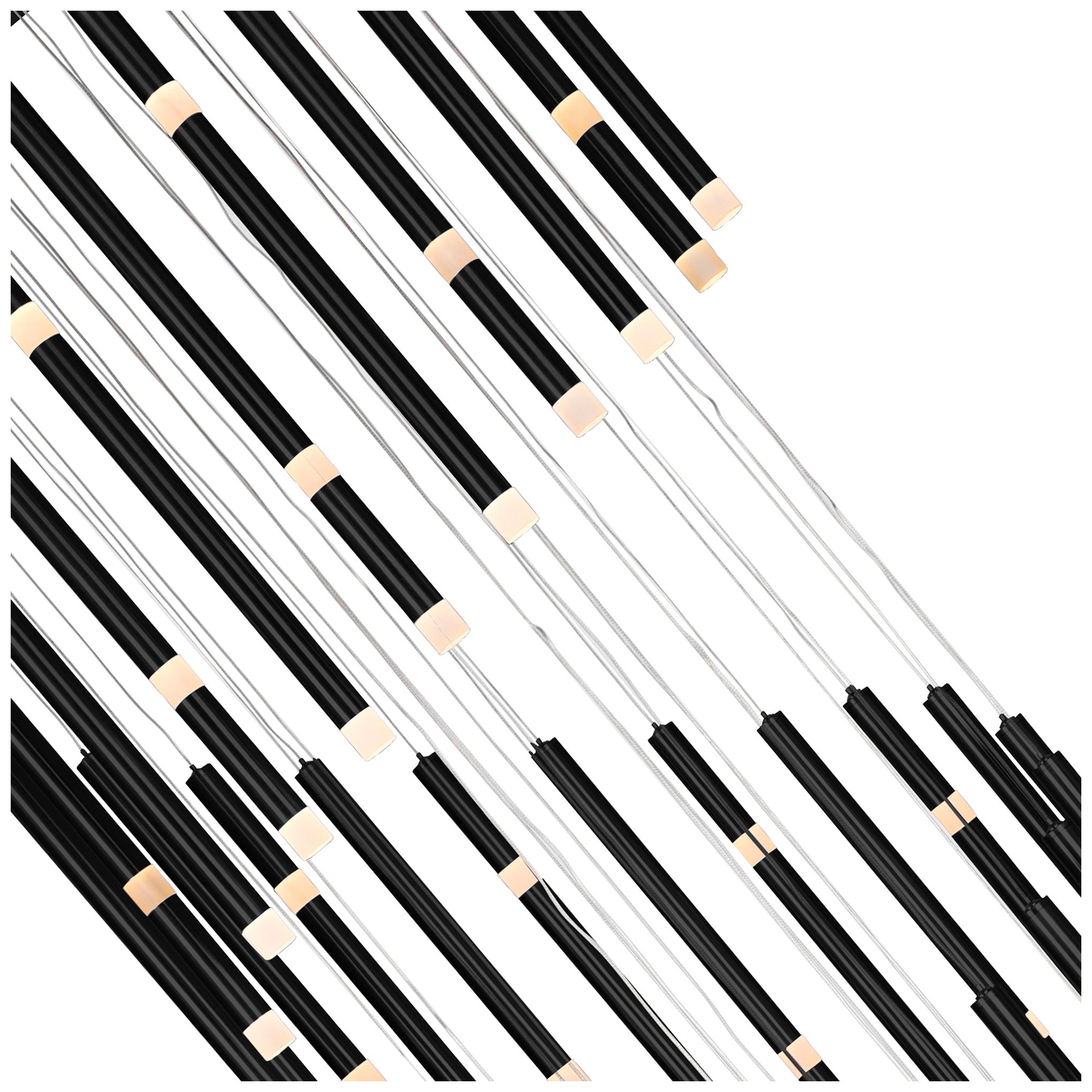 Image 2 Flute 30" Wide Black LED Multi-Light Pendant more views