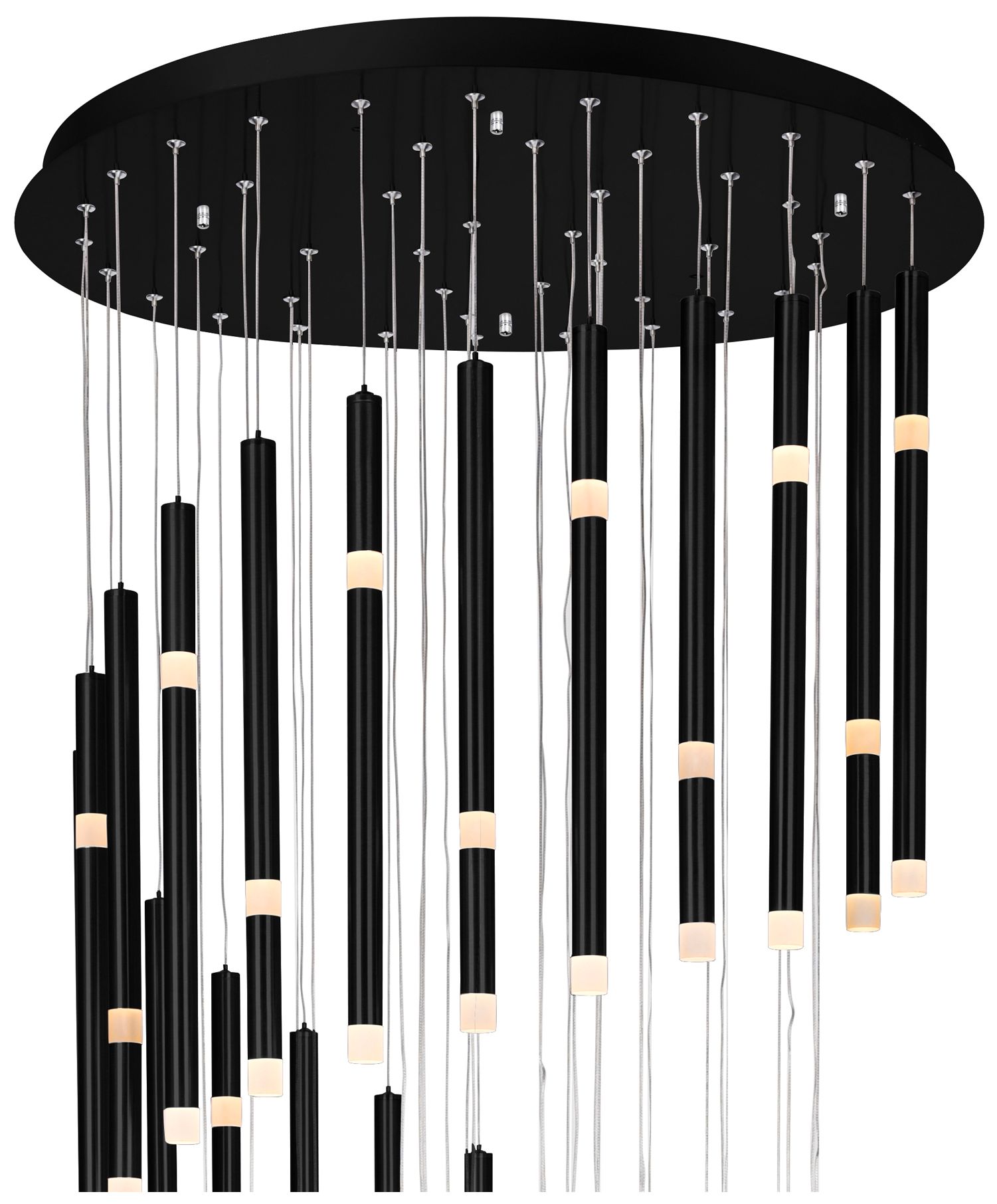 Image 5 Flute 30" Wide Black LED Multi-Light Pendant more views