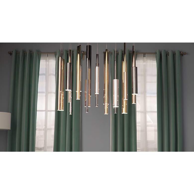 Image 4 Flute 35 1/2"W Rose Gold and Chrome LED Multi-Light Pendant more views