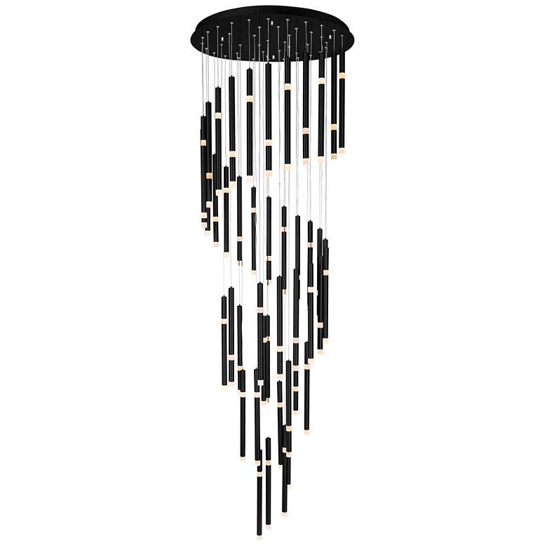 Image 1 Flute 54 Light LED Chandelier With Black Finish