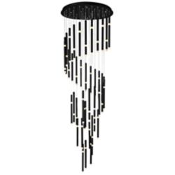 Flute 54 Light LED Chandelier With Black Finish