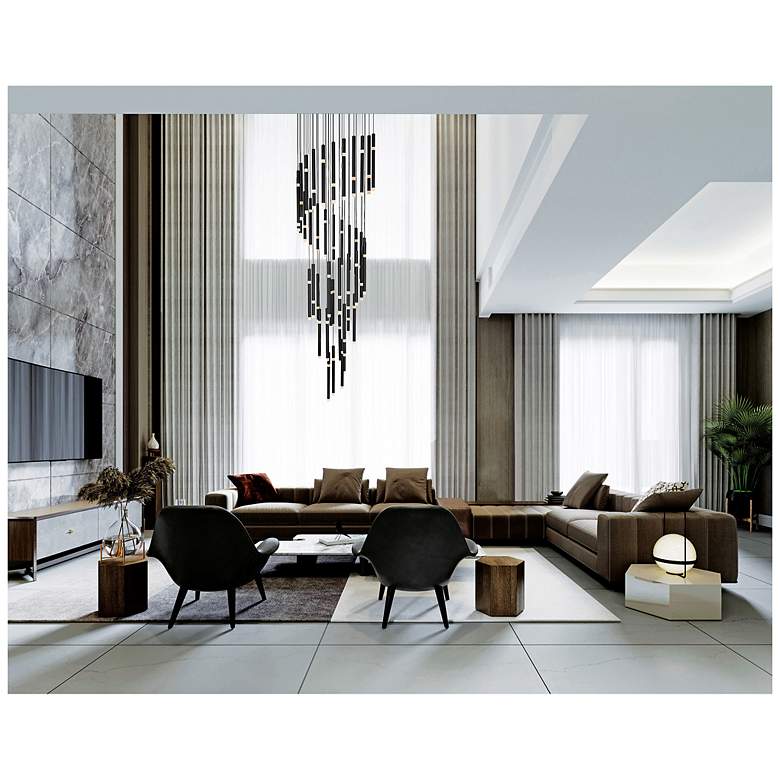 Image 6 Flute 54 Light LED Chandelier With Black Finish more views