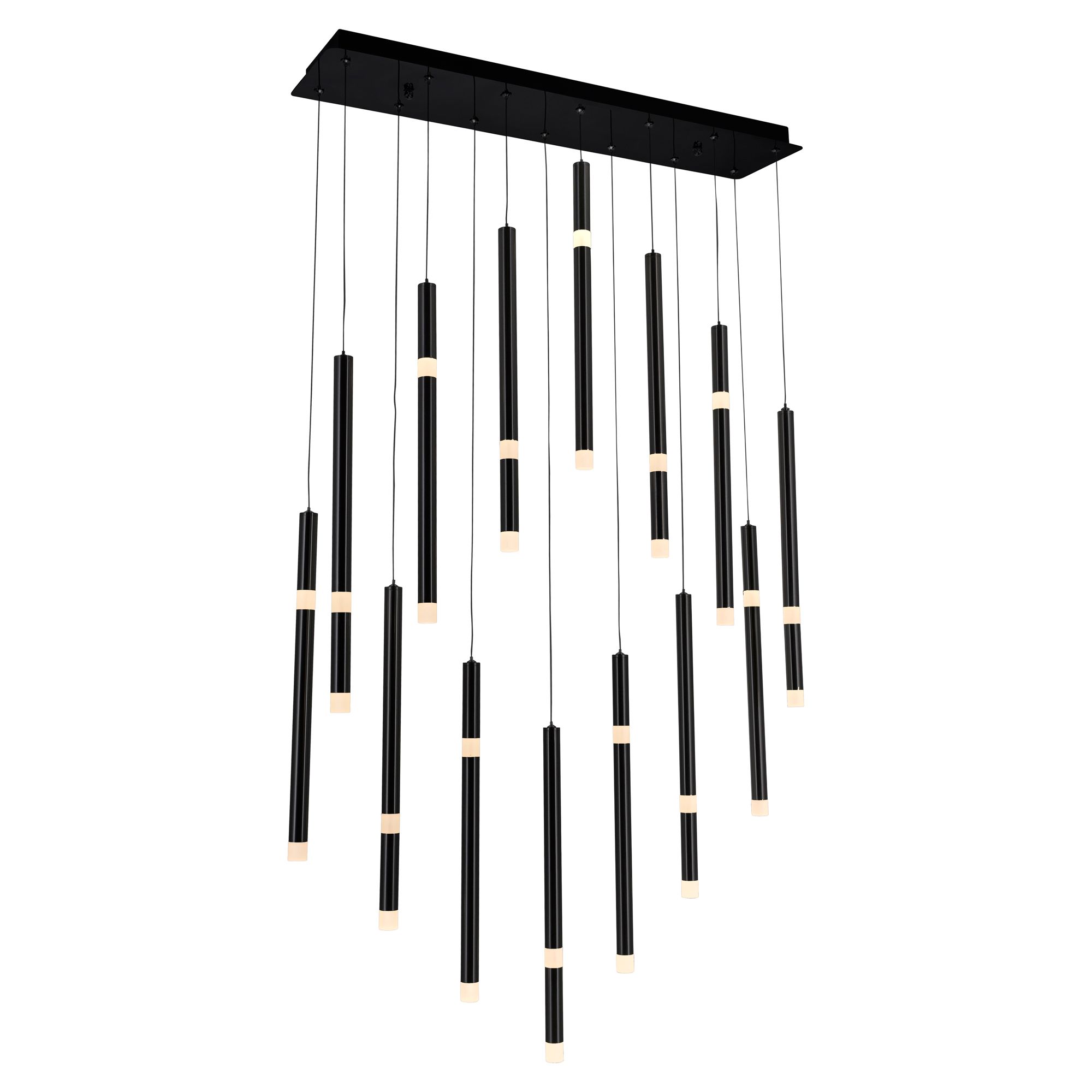 Image 2 Flute Integrated LED 32in Black Chandelier more views