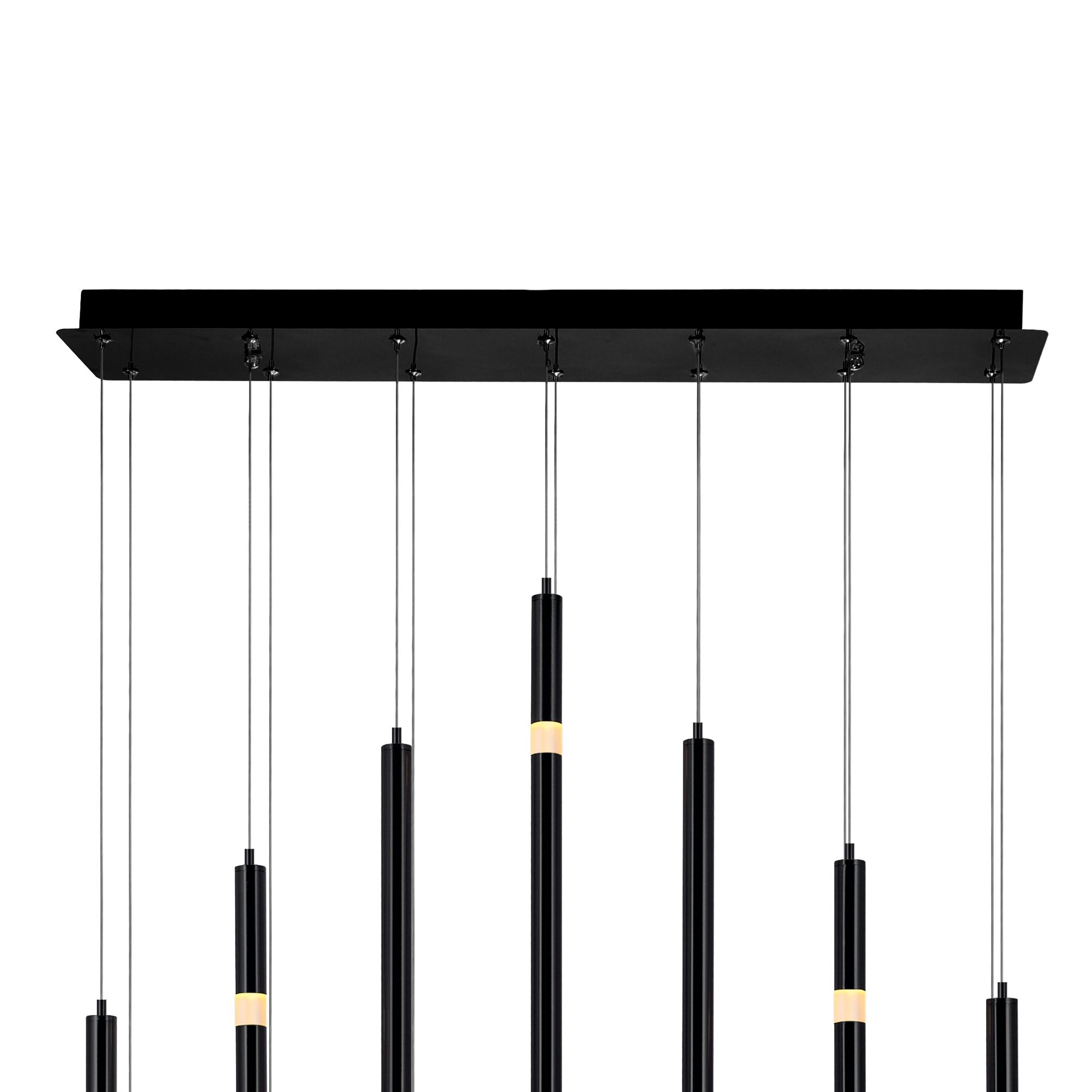 Image 5 Flute Integrated LED 32in Black Chandelier more views