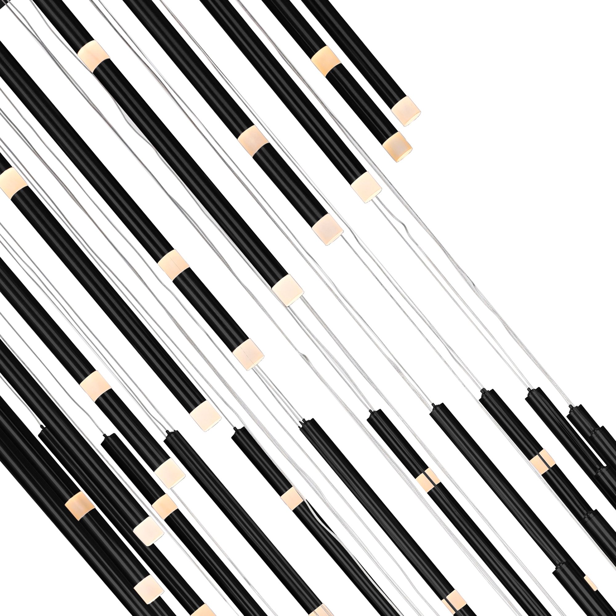 Image 2 Flute Integrated LED 54in Black Chandelier more views