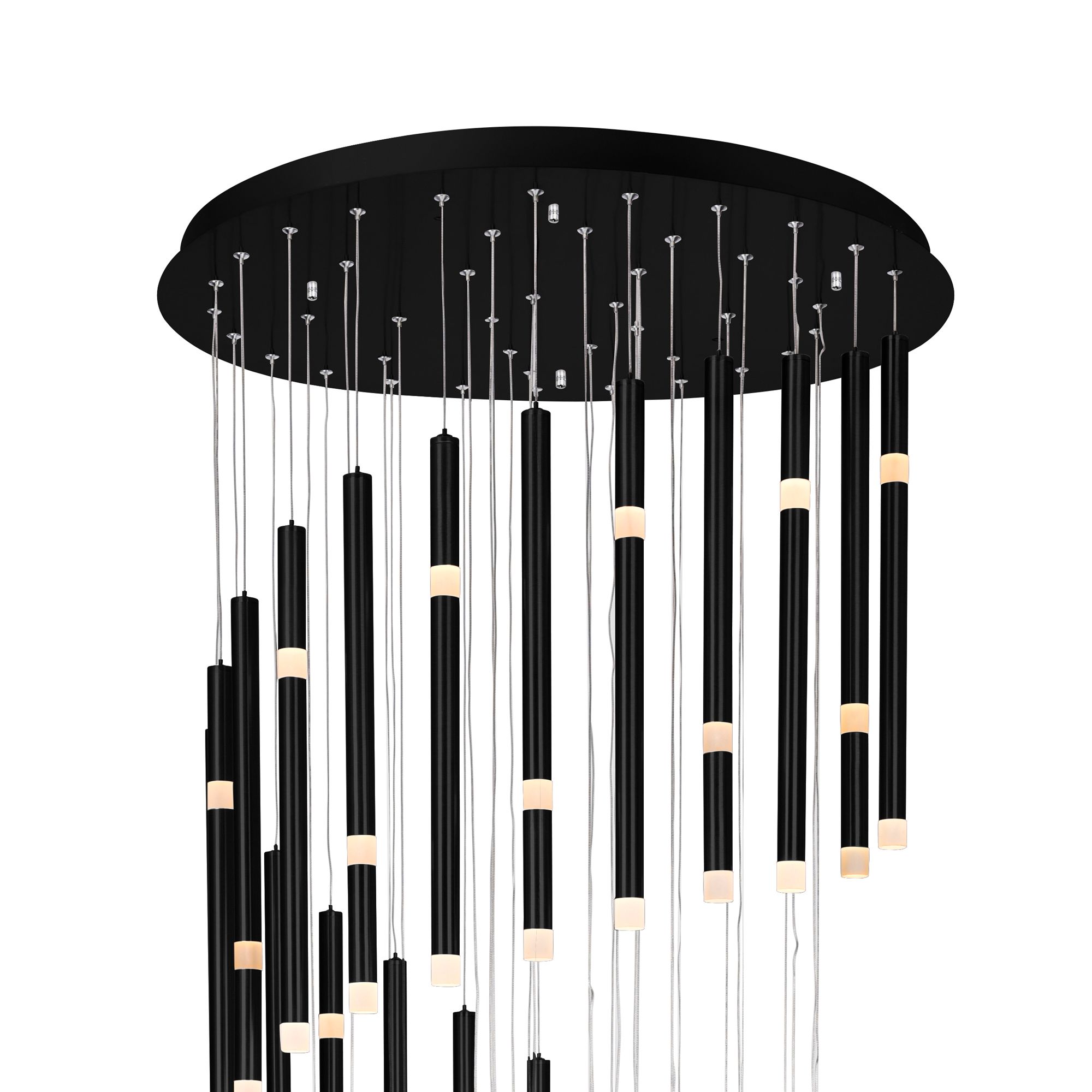 Image 5 Flute Integrated LED 54in Black Chandelier more views