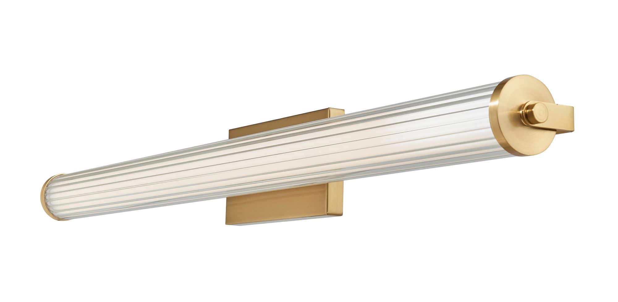 Image 4 Fluted 36" Wide Brushed Brass LED Vanity Bath Light more views