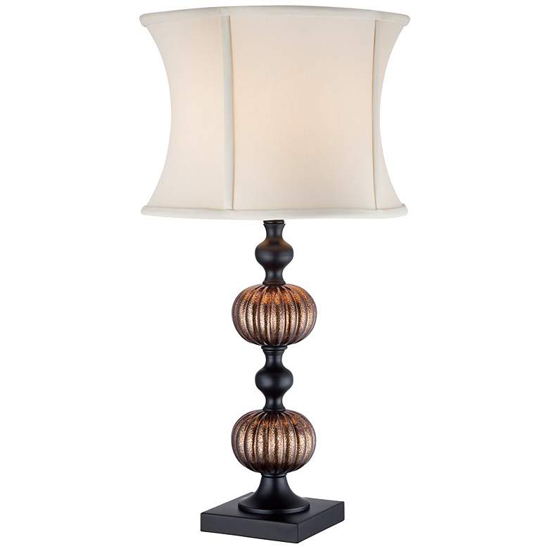 Image 1 Fluted Gold and Black Table Lamp by Regency Hill