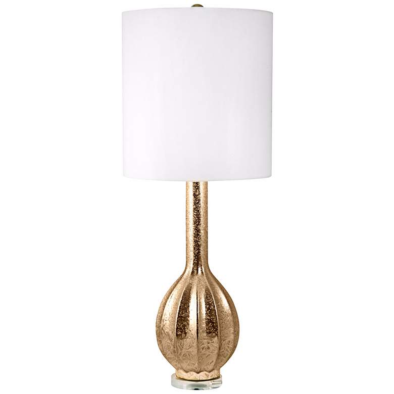 Image 1 Fluted Gold Ceramic Table Lamp
