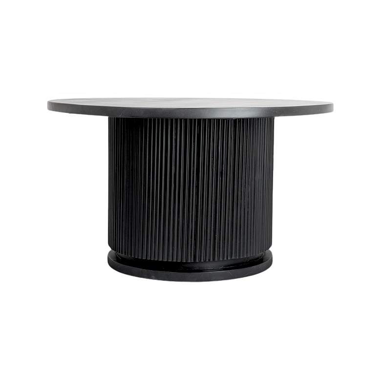 Image 4 Fluted Mango Wood Round Coffee Table more views