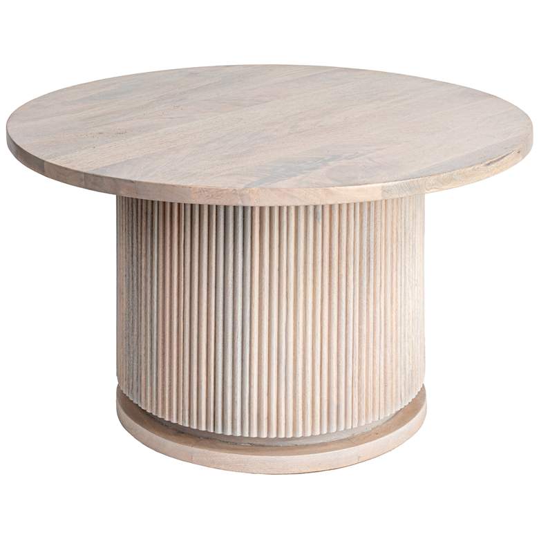 Image 2 Fluted Mango Wood Round Coffee Table