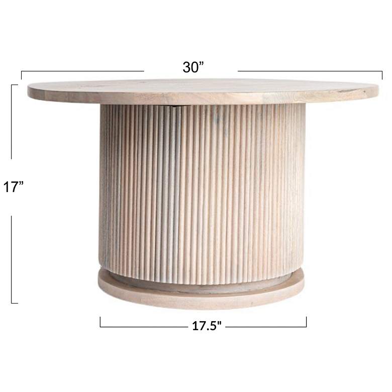 Image 3 Fluted Mango Wood Round Coffee Table more views
