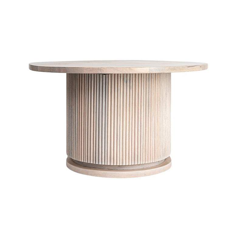 Image 4 Fluted Mango Wood Round Coffee Table more views