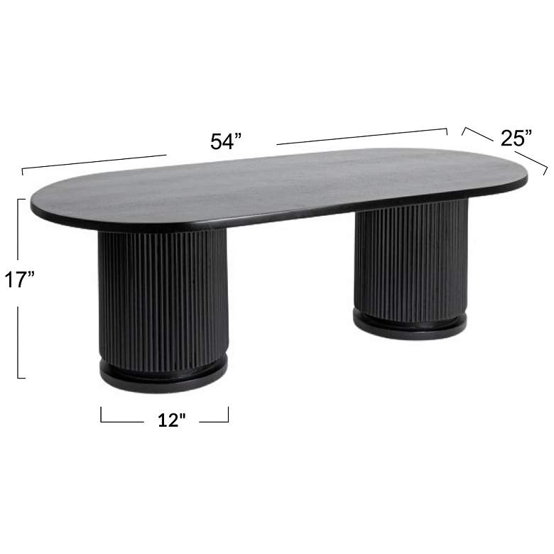 Image 3 Fluted Mango Wood Round Double Pedestal Coffee Table more views