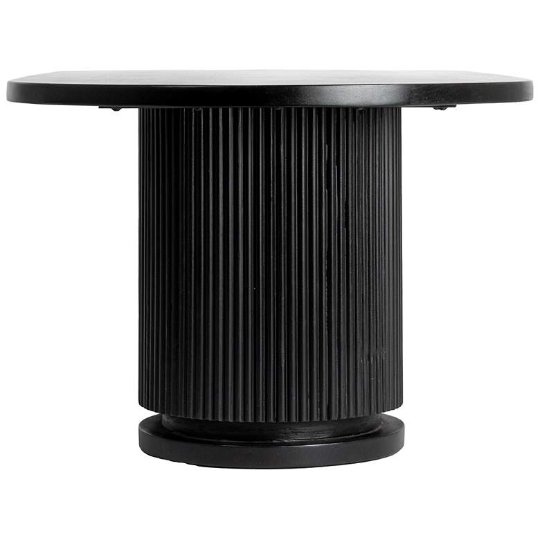 Image 4 Fluted Mango Wood Round Double Pedestal Coffee Table more views