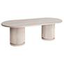 2_Fluted Mango Wood Round Double Pedestal Coffee Table