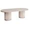 Fluted Mango Wood Round Double Pedestal Coffee Table