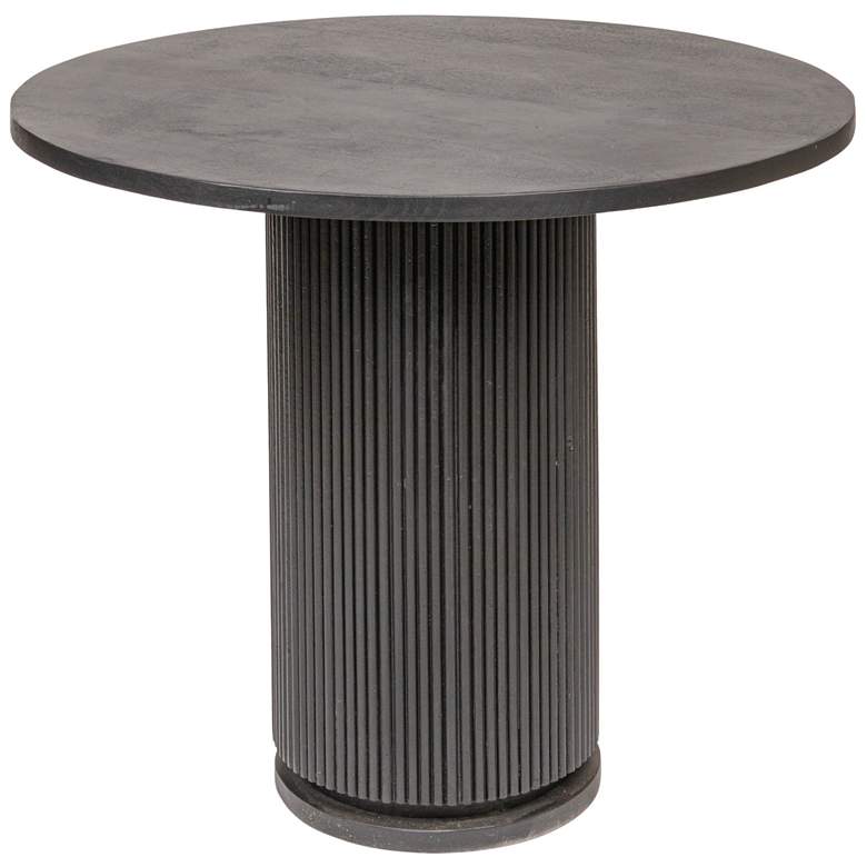 Image 1 Fluted Mango Wood Round Pedestal Dining Table