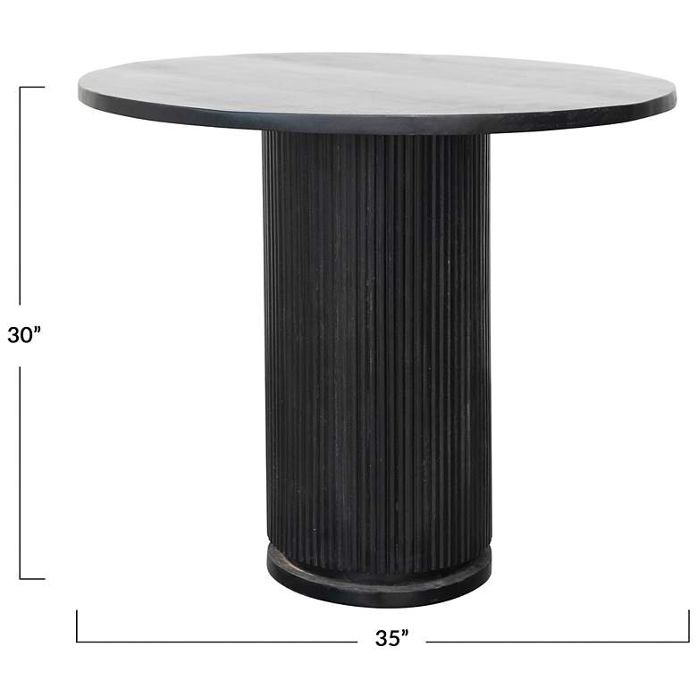 Image 4 Fluted Mango Wood Round Pedestal Dining Table more views