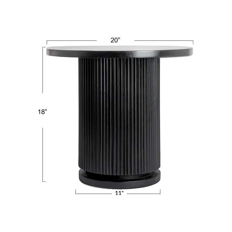 Image 3 Fluted Mango Wood Round Side Table more views