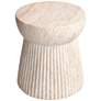 2_Fluted Travertine Stone Finish Italian Design MgO Side Accent Table