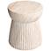 Fluted Travertine Stone Finish Italian Design MgO Side Accent Table