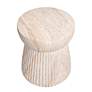4_Fluted Travertine Stone Finish Italian Design MgO Side Accent Table more views