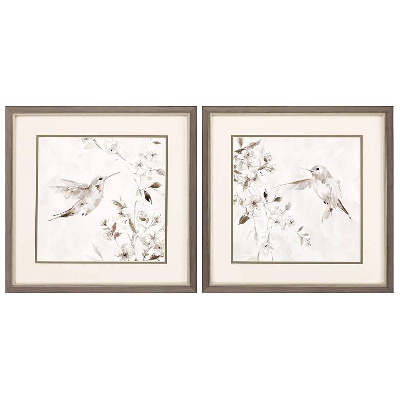 Image 1 Flutter of Wings 17"W x 17"H Framed Art Set of 2