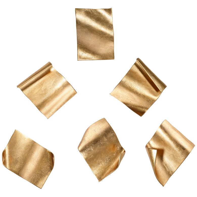 Image 2 Fluttering Pages Gold Metal 6-Piece Wall Decor Set