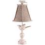 Fly Away 15" High White Finish Rustic Song Bird Accent Lamp