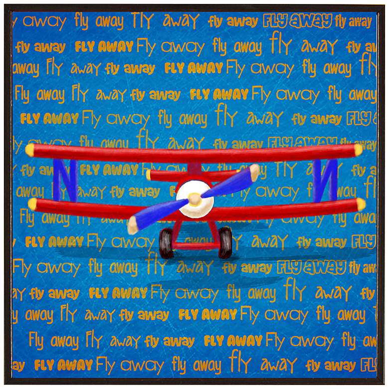 Image 1 Fly Away Airplane 18 1/2 inch Square Boys&#39; Giclee Wall Art