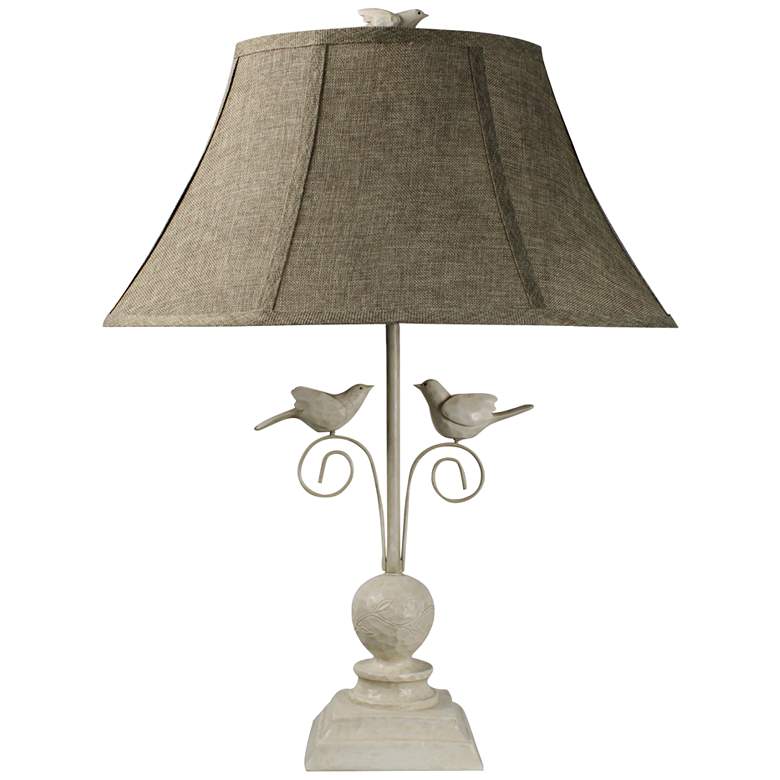 Image 1 Fly Away Together Antique White Bird Table Lamp