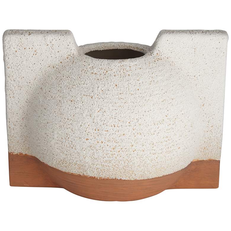 Image 1 Flyer 10 3/4" Wide Cream Decorative Vase