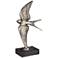 Flying Bird 16 1/4" High Shiny Silver Statue