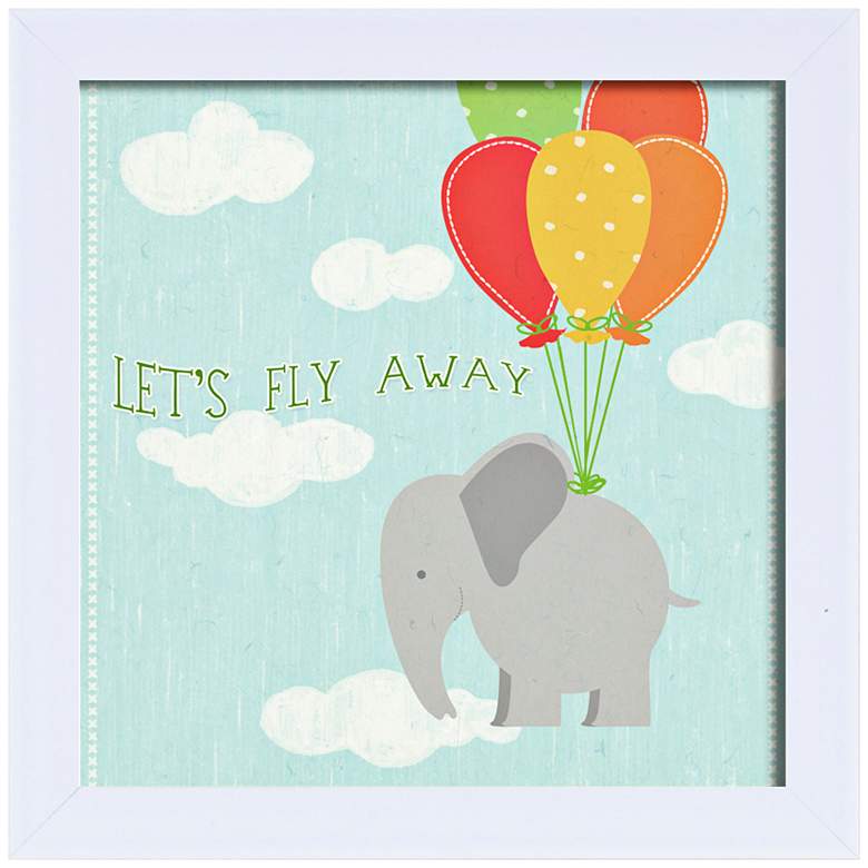Image 1 Flying Elephant 14 inch Square Children&#39;s Giclee Wall Art