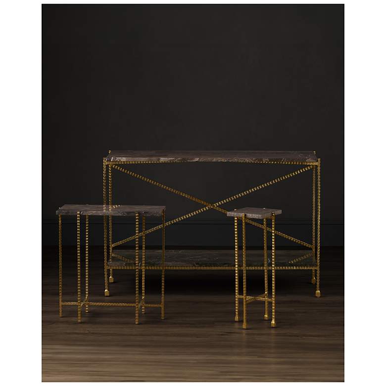Image 7 Flying Gold Marble Side Table more views