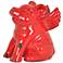 Flying Pig 9 1/2" High Red Ceramic Country Farmhouse Statue