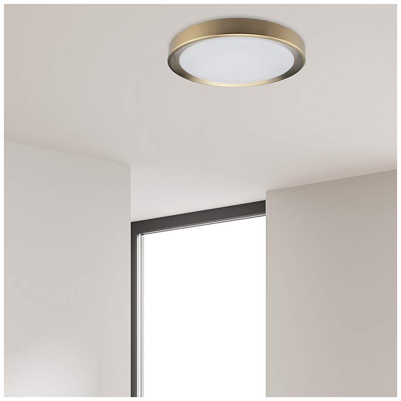 Image 3 Flynn 11.75" Wide Aged Brass 24W Flush Mount more views