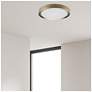 3_Flynn 11.75" Wide Aged Brass 24W Flush Mount more views
