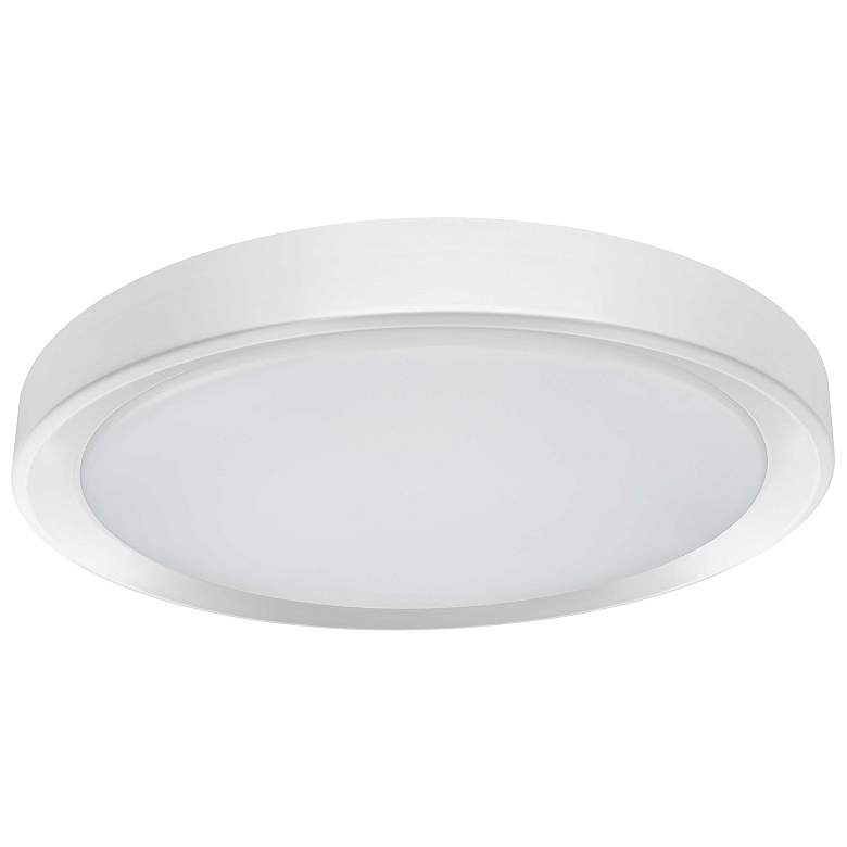 Image 1 Flynn 11.75" Wide Matte White 24W Flush Mount