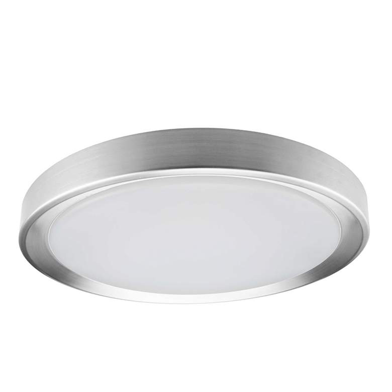 Image 1 Flynn 11.75" Wide Satin Chrome 24W Flush Mount