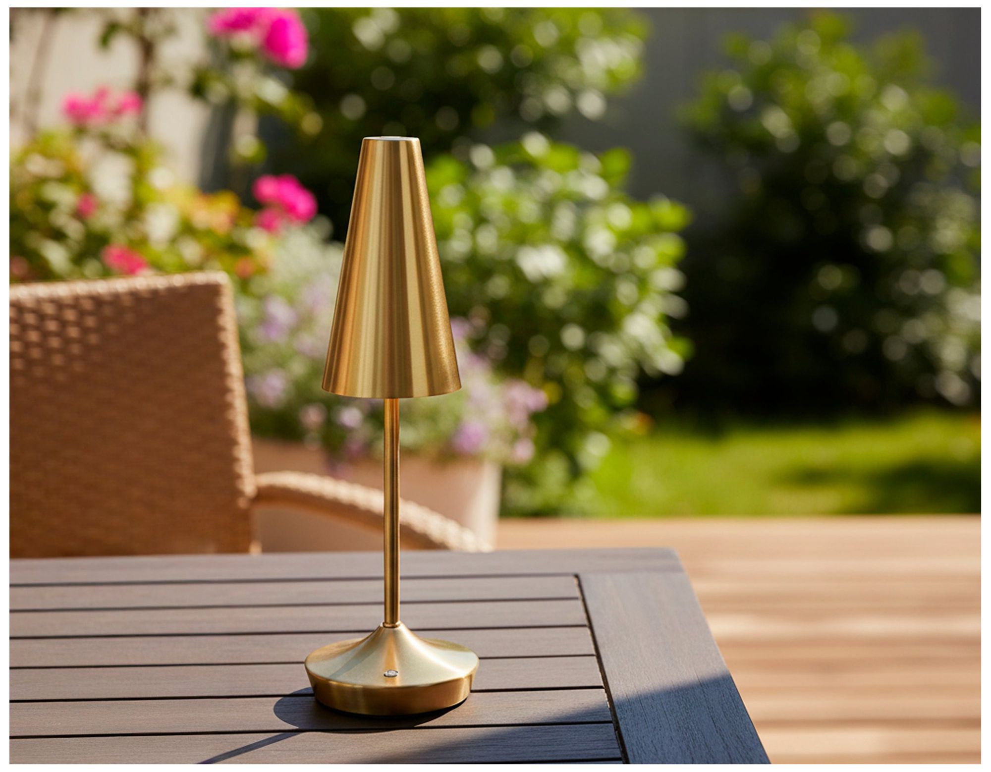 Image 2 Flynn Cordless LED Table Lamp- Antique Brass more views