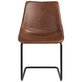 Image2 of Flynn Dark Brown Leatherette Side Chairs Set of 2 more views