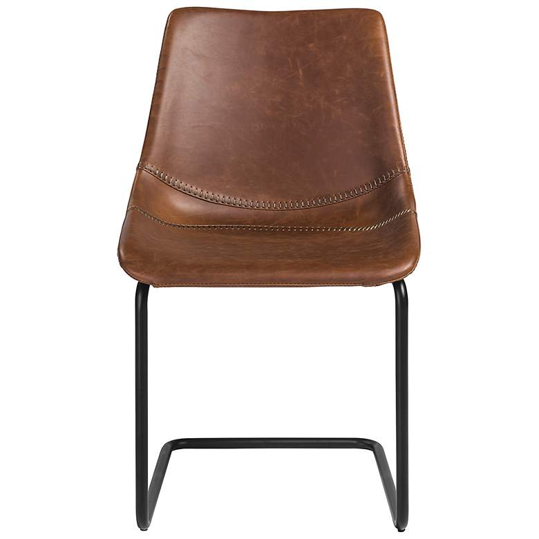 Image 2 Flynn Dark Brown Leatherette Side Chairs Set of 2 more views
